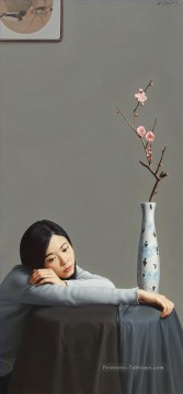  boudoir Tableaux - boudin repinings peach fleurs à nouveau chinois